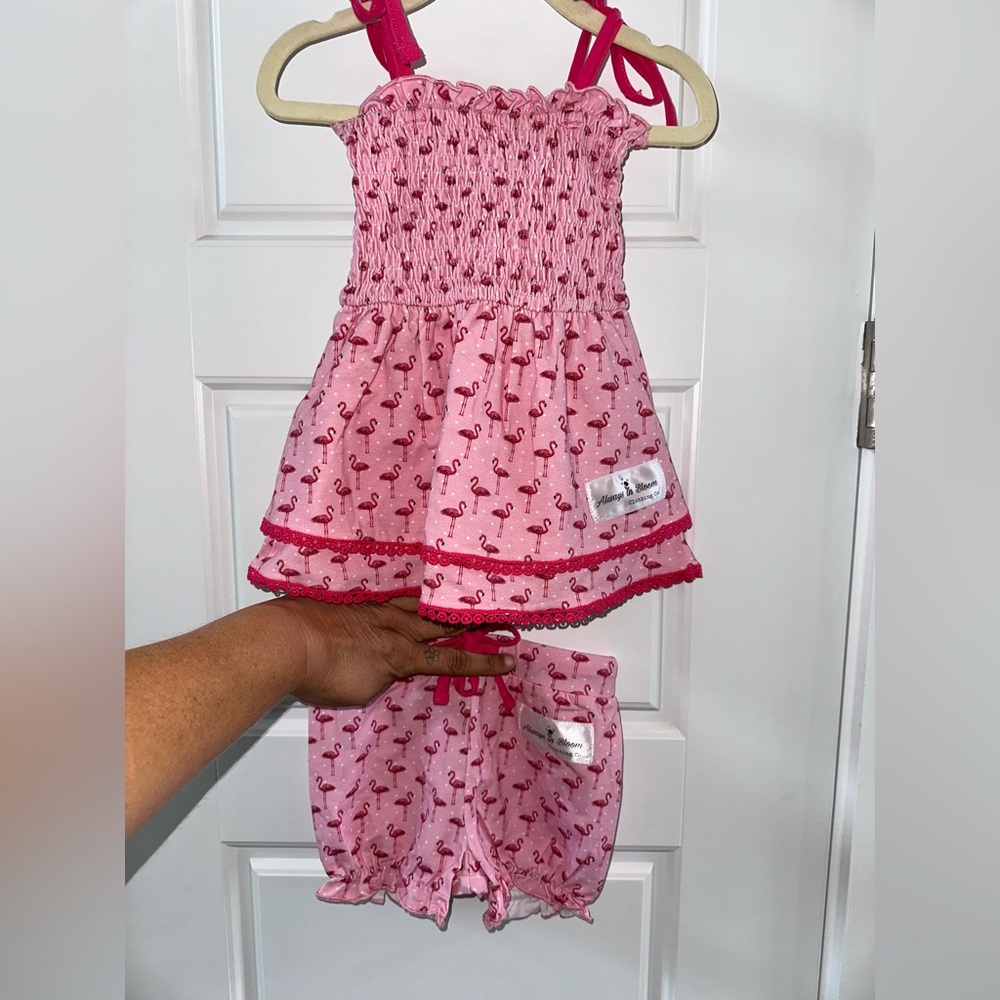 Always In Bloom Pink Flamingo Kids Outfit